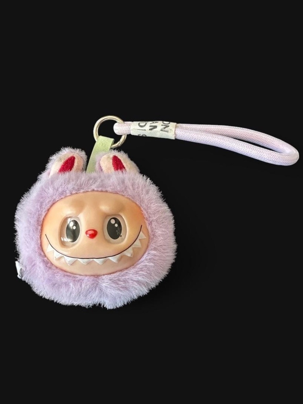 Plush Purple Labubu Monster Keychain Wrist Strap